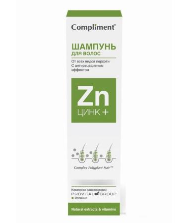 Compliment Zinc+ hair shampoo from all types of dandruff 200ml 5 pcs - Buy Online on GoSupps.com