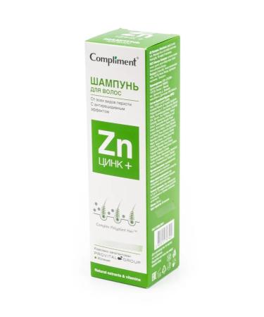 Compliment Zinc+ hair shampoo from all types of dandruff 200ml 5 pcs - Buy Online on GoSupps.com
