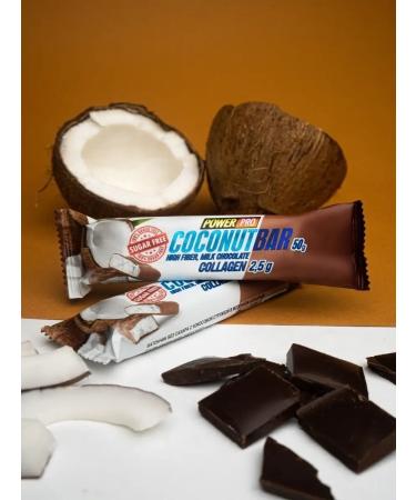 POWER PRO Coconut Bank without sugar in milk chocolate (x20) - Buy Online on GoSupps.com