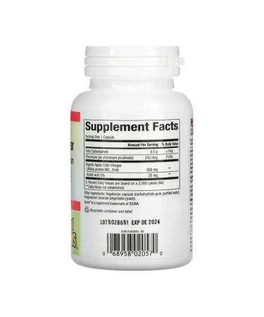 Natural Factors Fermented apple cider vinegar 500 mg 90 veg. capsules - Buy Online on GoSupps.com