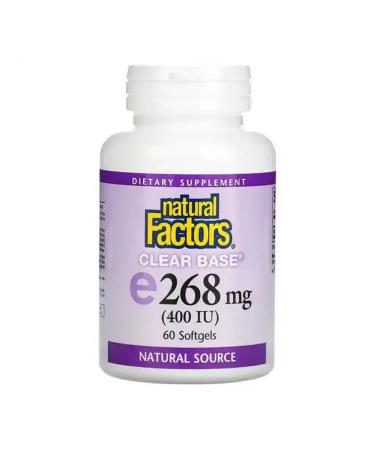 Natural Factors Vitamin E 268 mg (400 IU) 60 soft tablets