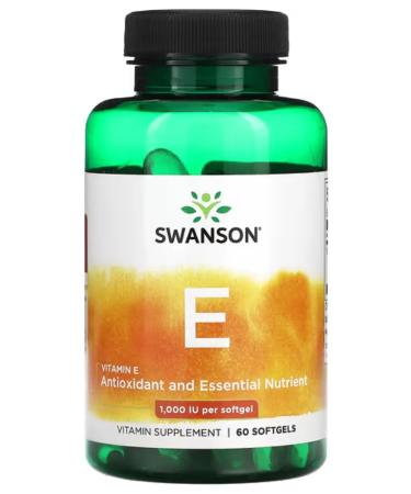 Swanson Vitamin E 1000 IU 60 soft tablets - Buy Online on GoSupps.com