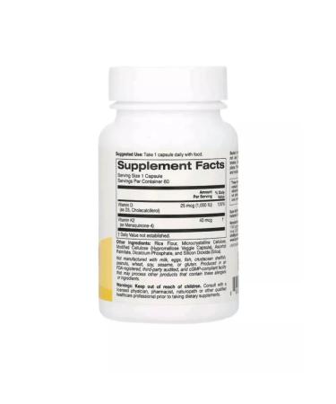 Super Nutrition Vitamins D3 and K2 60 plant capsules - Buy Online on GoSupps.com
