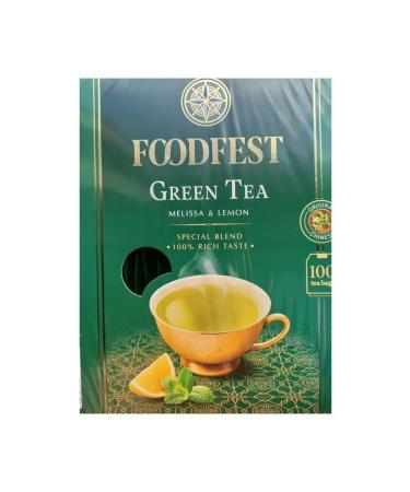 FOODFEST Green Tea Melissa and Lemon Green 100 bags - Buy Online on GoSupps.com