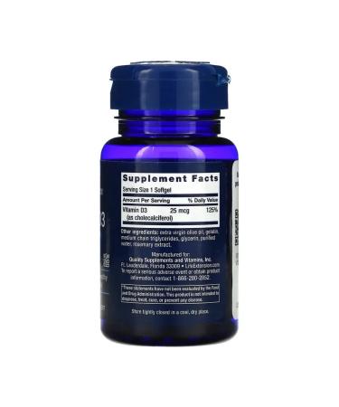 Life extension Vitamin D3 1000IU - Buy Online on GoSupps.com