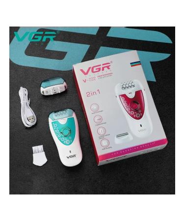 VGR Female epilator for bikini and armpits and legs + razor