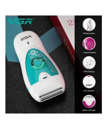 VGR Female epilator for bikini and armpits and legs + razor - Buy Online on GoSupps.com