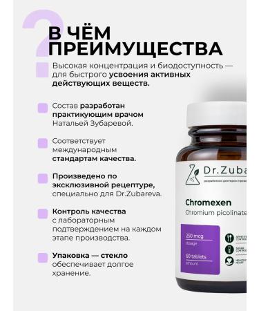 Dr Zubareva Chrome picolinate for weight loss and reduction of appetite chromyxen - Buy Online on GoSupps.com