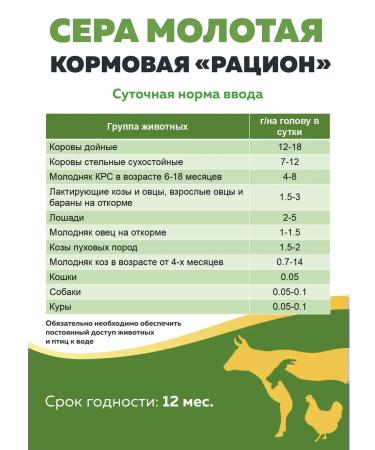 Felutsenovoe Podvorye Sulfur fodder diet of 500g 18 pieces - Buy Online on GoSupps.com