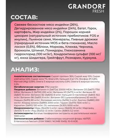 Grandorf fresh Dry food for cats sterilized turkey and battting 2kg - Buy Online on GoSupps.com