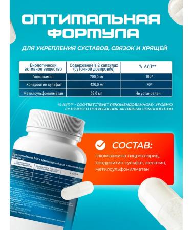 Reton Glucosamine chondroitin 90 cap. Chondroprotector for joints - Buy Online on GoSupps.com