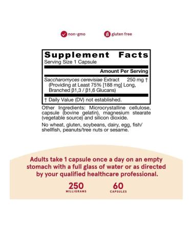 Jarrow Formulas Beta Glucan 250 mg for immunity 60 capsules - Buy Online on GoSupps.com