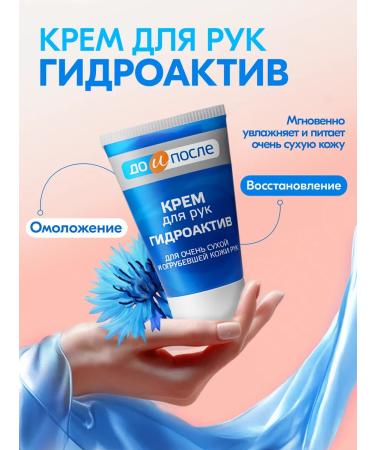 Before and After Moisturizing hand cream Hydroctiva for very dry skin