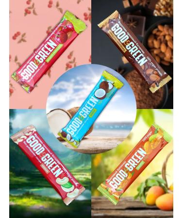 GRANOLA BAR Batonchik (fruit-nore) good & Green 10 pcs x 30 g - Buy Online on GoSupps.com