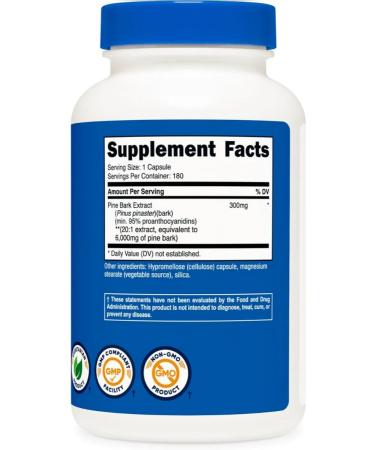 Nutricost Pine bark extract 300 mg 180 capsules - Buy Online on GoSupps.com