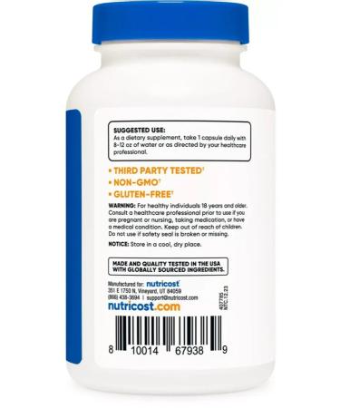 Nutricost L-tripthophanes (L-Tryptophan) 500 mg 120 capsules - Buy Online on GoSupps.com