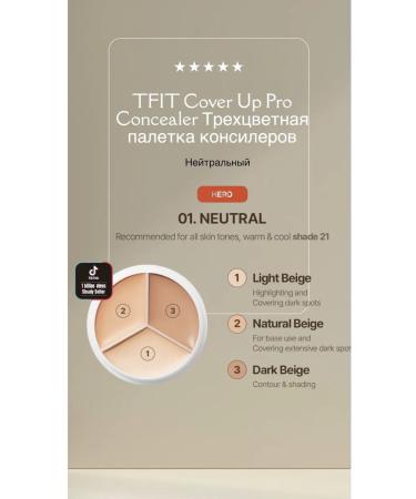 tfit Cover up Pro Concealer Palette of Neutral