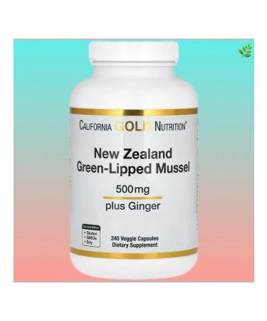 California Gold Nutrition New Zealand green -hub mussels with ginger extract
