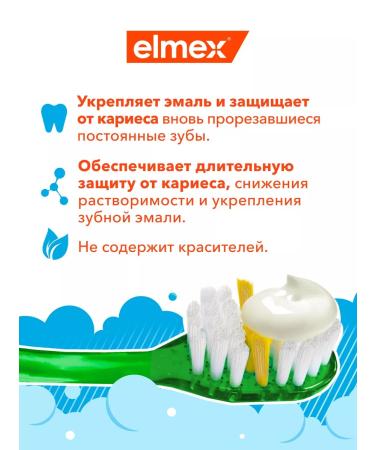 Baby toothpaste with fluories from caries Elmex Junior 6-12 liters - Buy Online on GoSupps.com
