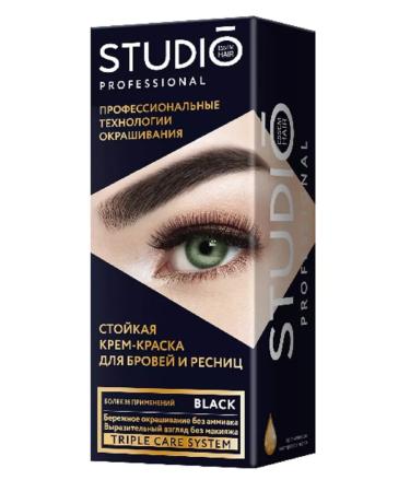 STUDIO Black eyebrow paint and eyelashes