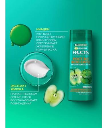 Garnier Fructis strengthening shampoo growth in full force 400 ml 2 pcs - Buy Online on GoSupps.com