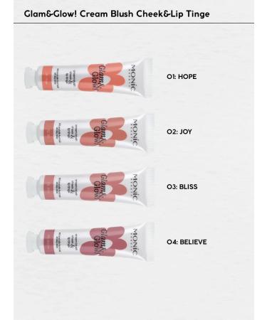Monica Beauty Blush cream Glam & Glow Cream Blus tone # 04 Believ - Buy Online on GoSupps.com