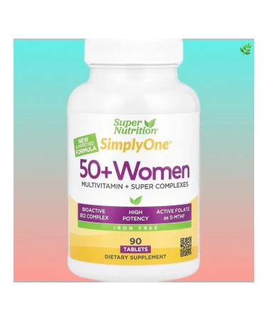 Super Nutrition Multivitamins for women over 50 years old without iron