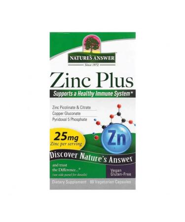 Nature's Answer Zinc plus food supplement 25 mg 60 capsules