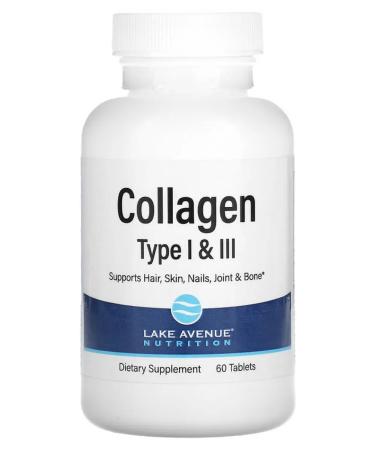 Lake Avenue Nutrition Hydrolyzed collagen I and III type 3000 mg 60 tablets
