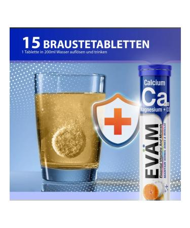 EVAM Calcium CA+Magnesium MG+D3 Spying tablets for immunity 15pcs - Buy Online on GoSupps.com