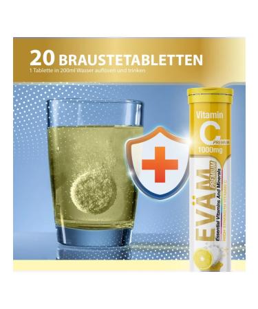 EVAM Vitamin C ascorbic acid 1000 mg 20pcs - Buy Online on GoSupps.com