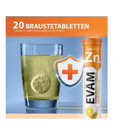 EVAM Sawing vitamins Zn with zinc and ascorbic acid 20 pcs - Buy Online on GoSupps.com