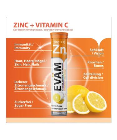 EVAM Sawing vitamins Zn with zinc and ascorbic acid 20 pcs - Buy Online on GoSupps.com