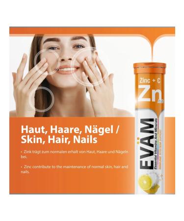 EVAM Sawing vitamins Zn with zinc and ascorbic acid 20 pcs - Buy Online on GoSupps.com