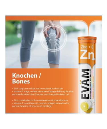 EVAM Sawing vitamins Zn with zinc and ascorbic acid 20 pcs - Buy Online on GoSupps.com