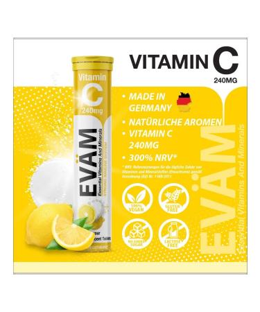 EVAM Vitamin C ascorbic acid 240 mg 20pcs - Buy Online on GoSupps.com
