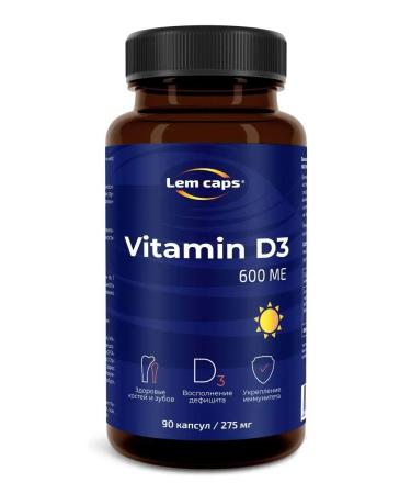 Lemcaps Vitamin D3 600 IU D3 90 capsules