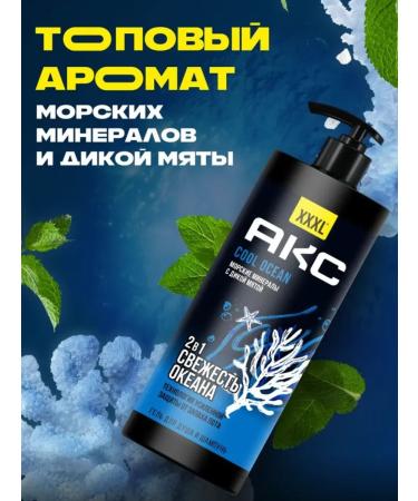 AXE SHAMPUN-shower gel 2B1 Cool Ocean 1000ml - Buy Online on GoSupps.com