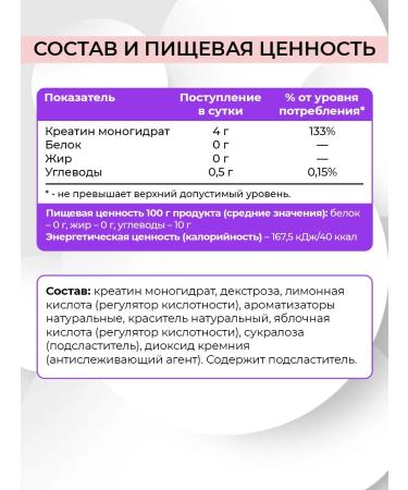 Naturalsphere Creatine with a transport system with the taste of forest berries 180 g - Buy Online on GoSupps.com