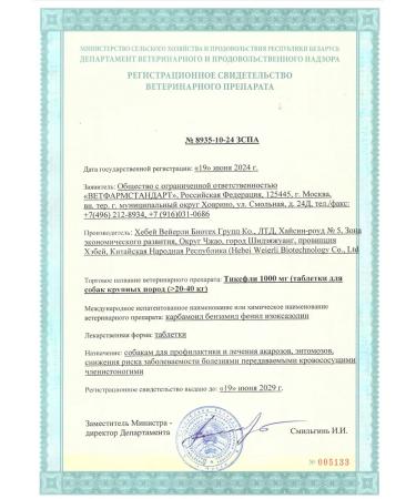 Tixfli 1000 mg for dogs of large rocks 20-40kg 1 tablet - Buy Online on GoSupps.com