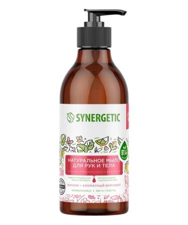 SYNERGETIC Liquid soap patchouli and a fragrant bergamot 3 pcs 380 ml - Buy Online on GoSupps.com