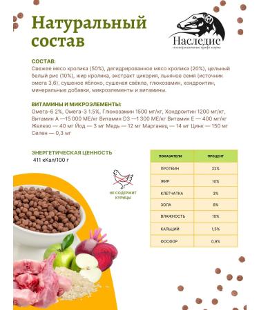The legacy of craft feed Dry hypoallergenic food with rabbit 1.5 kg - Buy Online on GoSupps.com