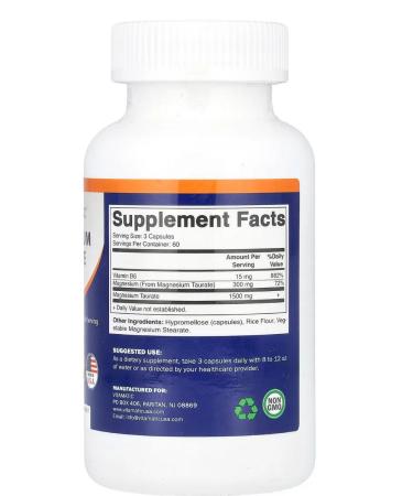 NutriBiotic Magnesium Tauraate Vitamin B6 - Buy Online on GoSupps.com