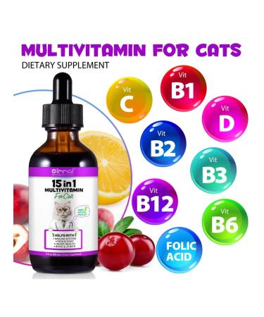 Oimmal Vitamins for cats drops of multivitamins 15 in 1 - Buy Online on GoSupps.com