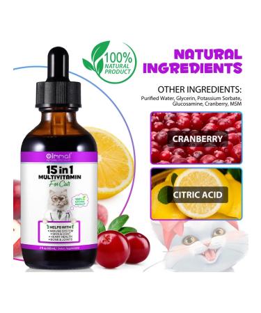 Oimmal Vitamins for cats drops of multivitamins 15 in 1 - Buy Online on GoSupps.com