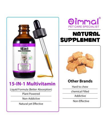 Oimmal Vitamins for cats drops of multivitamins 15 in 1 - Buy Online on GoSupps.com