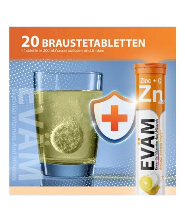 EVAM Sawing vitamins Zn+C zinc and ascorbic acid 60 pcs - Buy Online on GoSupps.com
