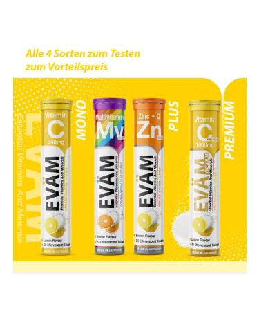 EVAM Vitamin C ascorbic acid 240 mg 120pcs - Buy Online on GoSupps.com