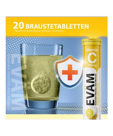 EVAM Vitamin C ascorbic acid 240 mg 120pcs - Buy Online on GoSupps.com