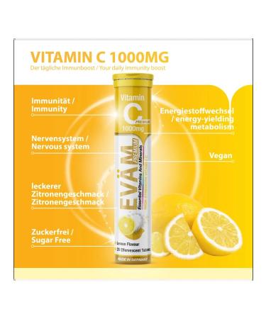 EVAM Vitamin C ascorbic acid 1000 mg 120pcs - Buy Online on GoSupps.com